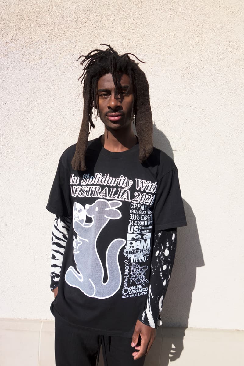 Australian Benefit "In Solidarity" 2020 T-shirt Brendan Fowler Tom Ryan Cactus Plant Flea Market 917 Big Love Records US Standard Apparel Perks and Mini Denim Tears Awake NY Some Ware Come Tees Online Ceramics Eckhaus Latta Koala Kangaroo
