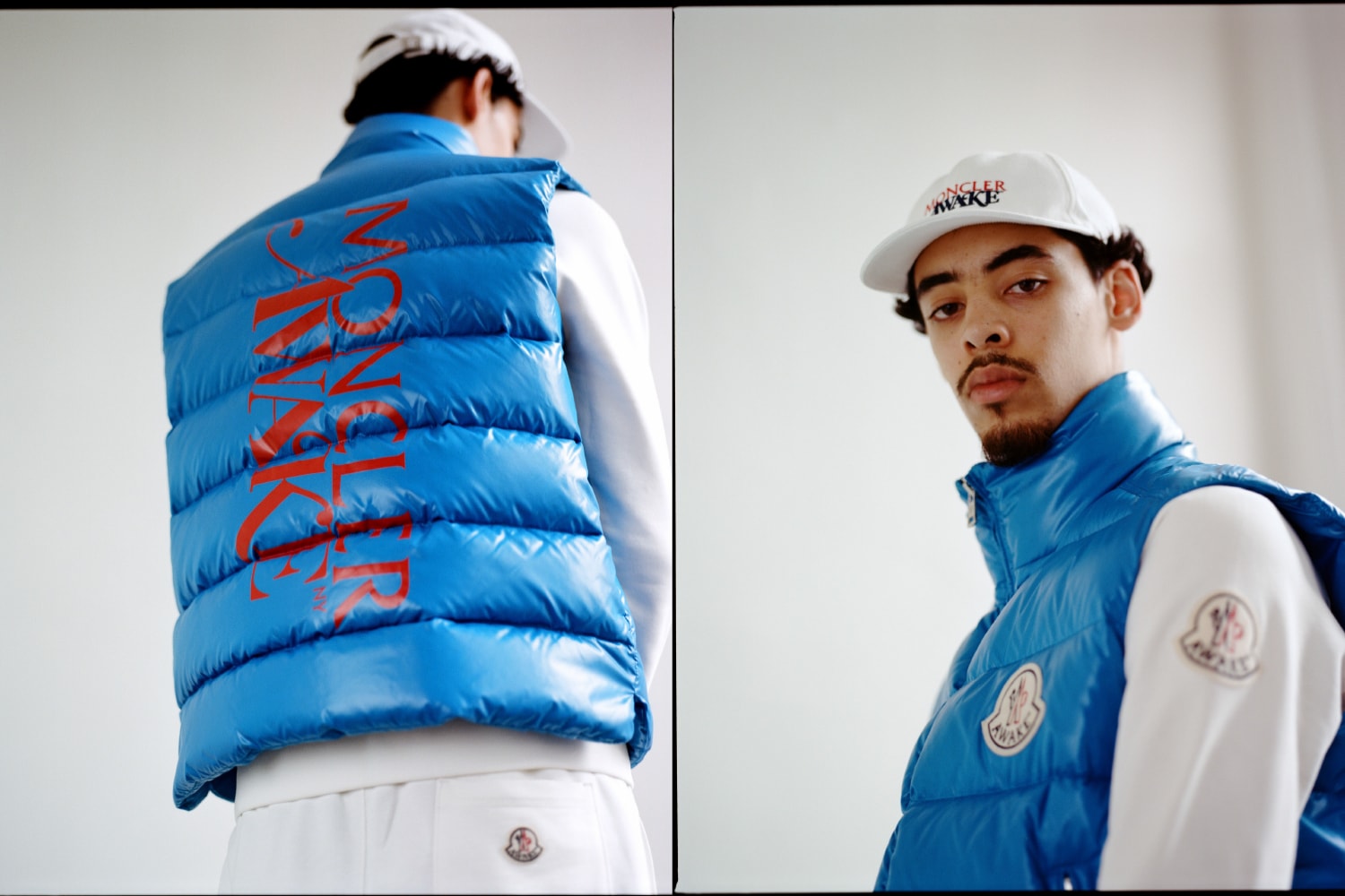 Awake NY x Moncler Capsule Release Info collaboration Parker Gilet goose down puffer vest, hoodie, crewneck, sweatpant, two T-shirts, and a logo lock hat  Alastair McKimm from i-D, Ian Isiah, Jon Gray from Ghetto Gastro, Mario Sorrenti, Maluca Mala, and Richie Shazam. drop date info price 