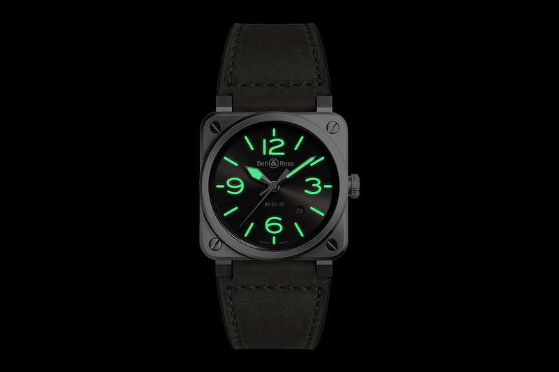 bell and ross br 03 92 grey lum watches accessories reference swiss made french design aviation military 