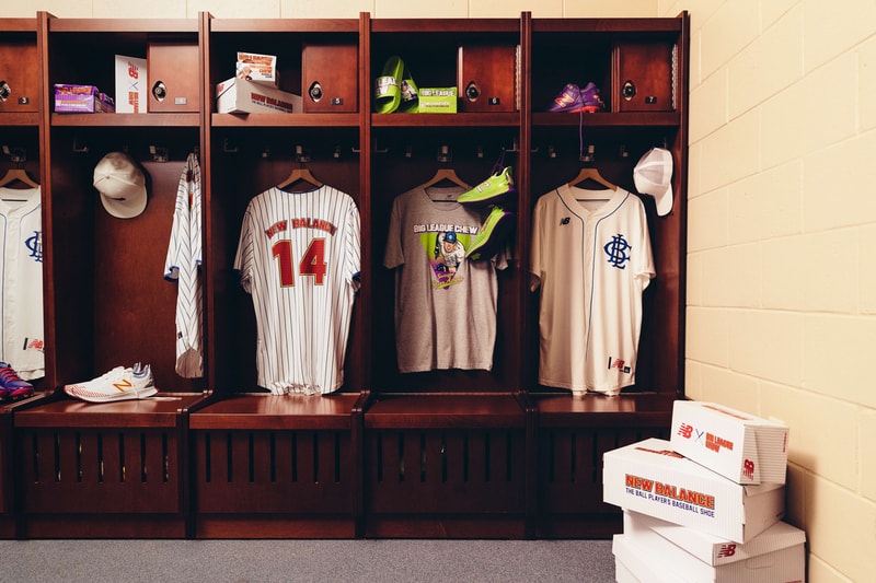 big league chew new balance baseball cleats national bubble gum day francisco lindor outta here original ground ball grape big rally blue raspberry swingin sour apple release date info photos price