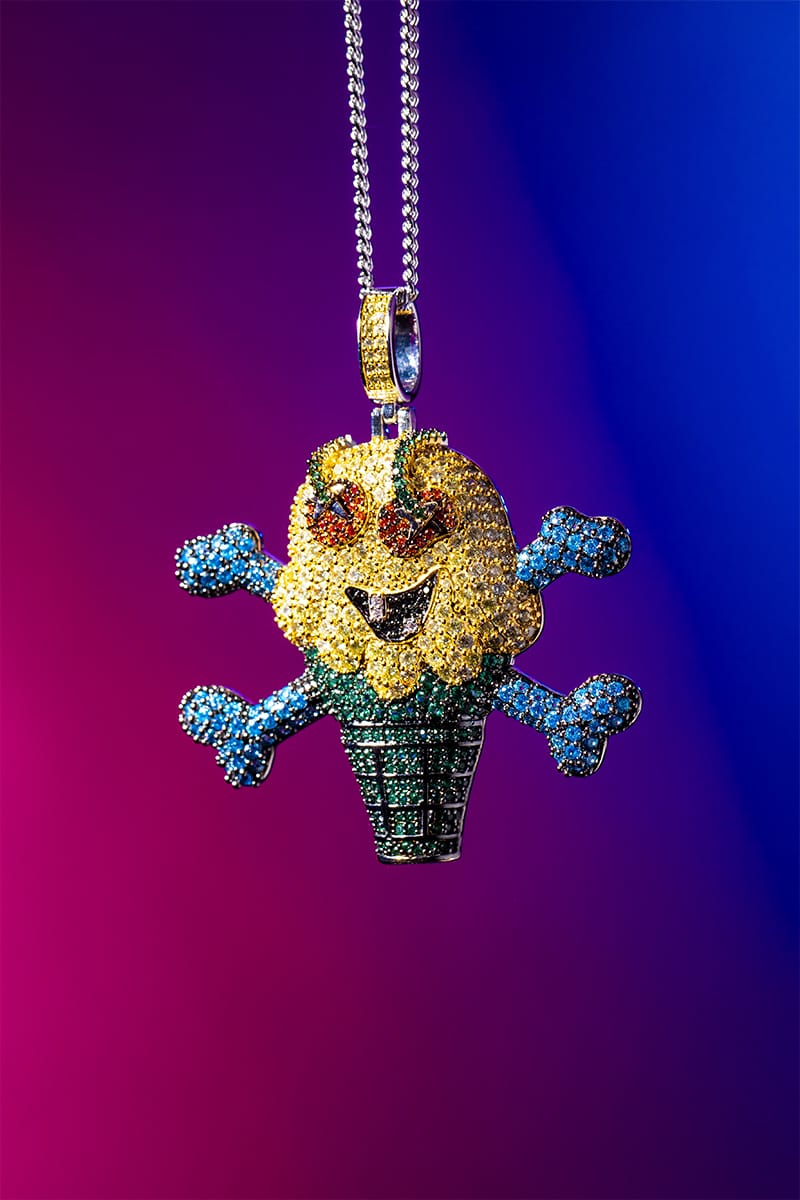 iced out ghost pendant