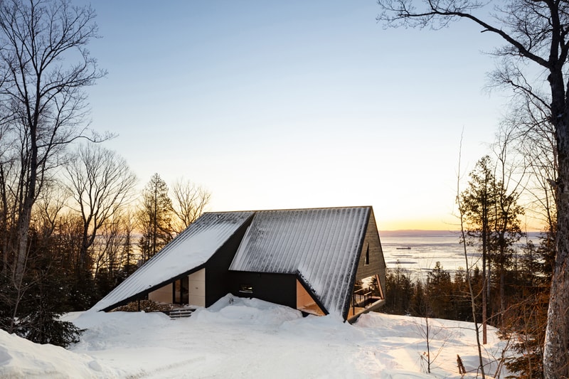 Bourgeois Lechasseur Architects Cabin A Opening Design Charlevoix Region Québec Canada Triangle Wood 