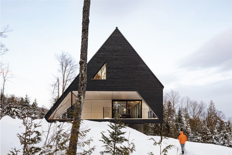 Bourgeois Lechasseur Architects Cabin A Opening Design Charlevoix Region Québec Canada Triangle Wood