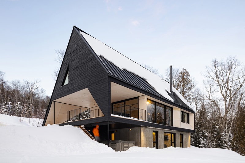 Bourgeois Lechasseur Architects Cabin A Opening Design Charlevoix Region Québec Canada Triangle Wood 