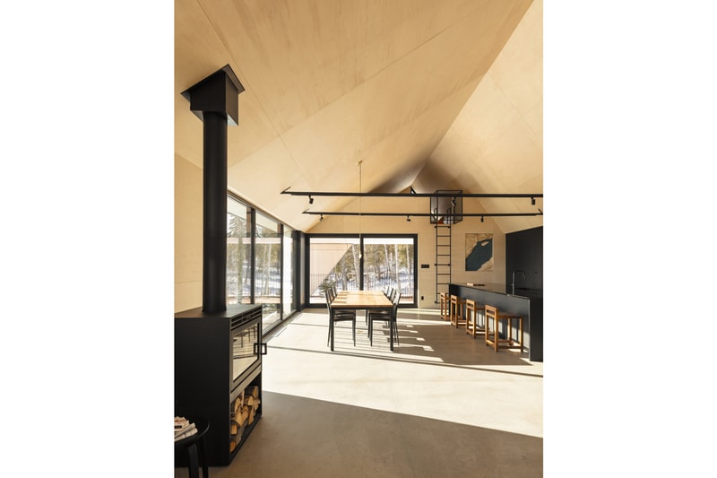 Bourgeois Lechasseur Architects Cabin A Opening Design Charlevoix Region Québec Canada Triangle Wood 