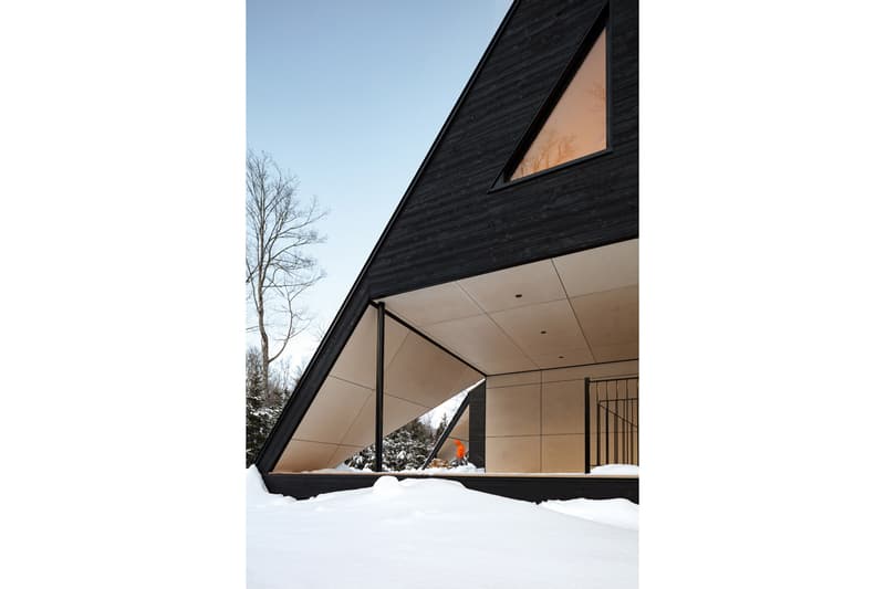 Bourgeois Lechasseur Architects Cabin A Opening Design Charlevoix Region Québec Canada Triangle Wood 