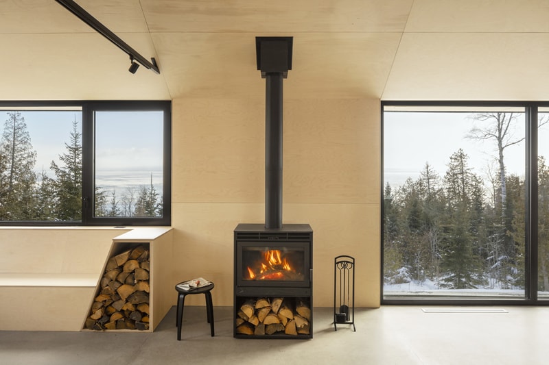 Bourgeois Lechasseur Architects Cabin A Opening Design Charlevoix Region Québec Canada Triangle Wood 
