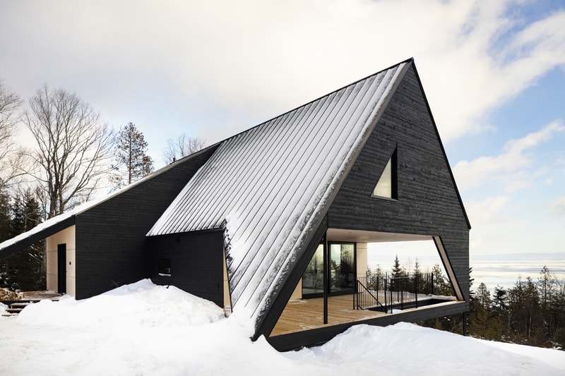Bourgeois Lechasseur Architects Cabin A Opening Design Charlevoix Region Québec Canada Triangle Wood 