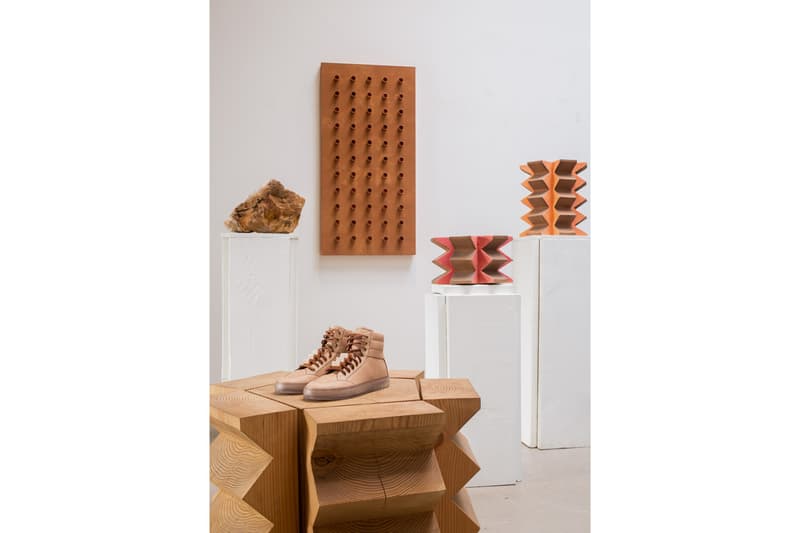 Bradley Duncan Koio Sneaker Collaboration Tan Leather WAVEFORM Sculpture Clear Sole High-Top sneakers primo