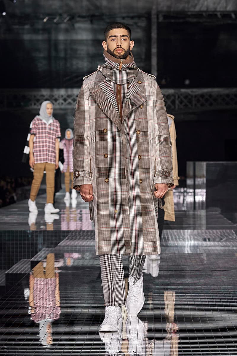 Burberry "Memories" Fall/Winter 2020 London Fashion Week Runway Show Riccardo Tisci Looks Kensington Olympia Fashion House Heritage British Tailoring Coats Katia and Marielle Labèque producer Arca Performance