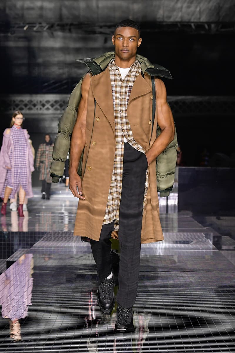 Burberry "Memories" Fall/Winter 2020 London Fashion Week Runway Show Riccardo Tisci Looks Kensington Olympia Fashion House Heritage British Tailoring Coats Katia and Marielle Labèque producer Arca Performance