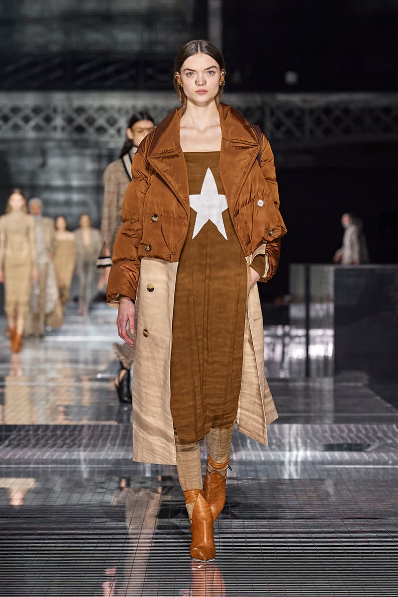 Burberry "Memories" Fall/Winter 2020 London Fashion Week Runway Show Riccardo Tisci Looks Kensington Olympia Fashion House Heritage British Tailoring Coats Katia and Marielle Labèque producer Arca Performance