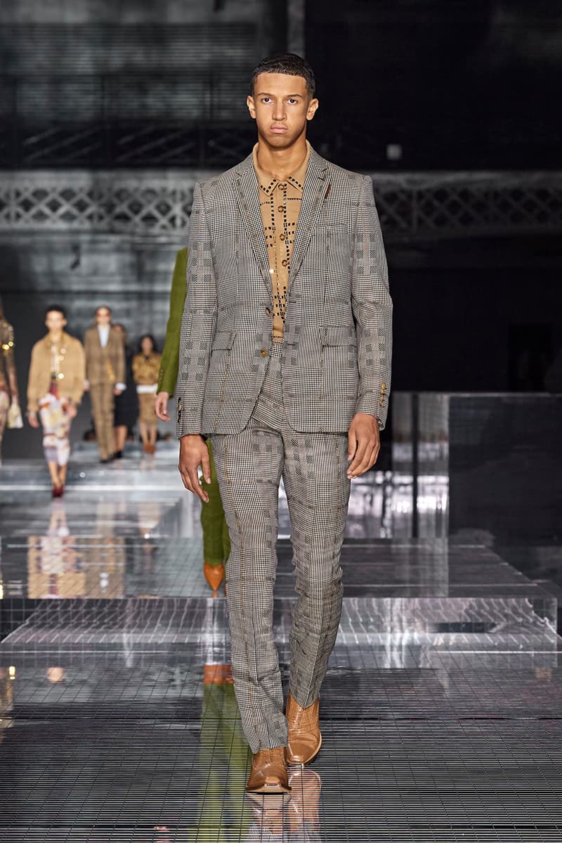 Burberry "Memories" Fall/Winter 2020 London Fashion Week Runway Show Riccardo Tisci Looks Kensington Olympia Fashion House Heritage British Tailoring Coats Katia and Marielle Labèque producer Arca Performance