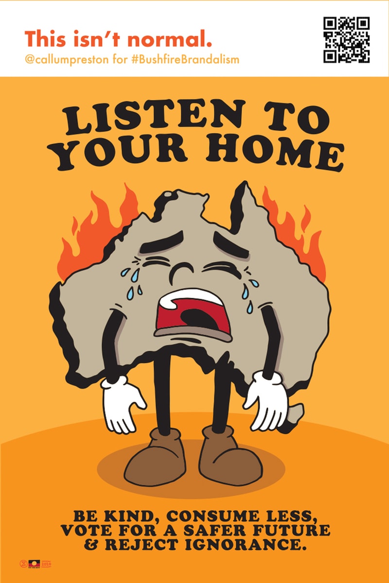 Bushfire Brandalism Advertising Art Campaign Australian Wildfires Posters Designs Bushfires Advertising Koalas 