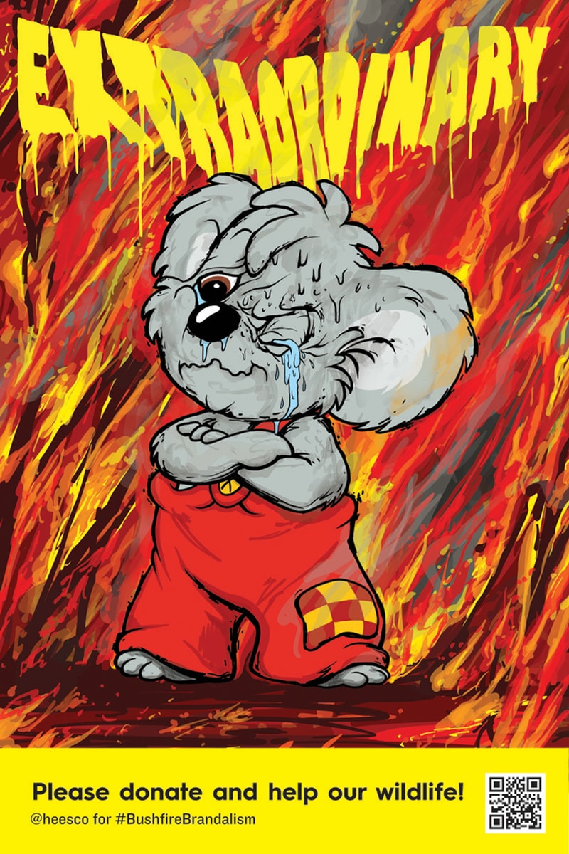 Bushfire Brandalism Advertising Art Campaign Australian Wildfires Posters Designs Bushfires Advertising Koalas 
