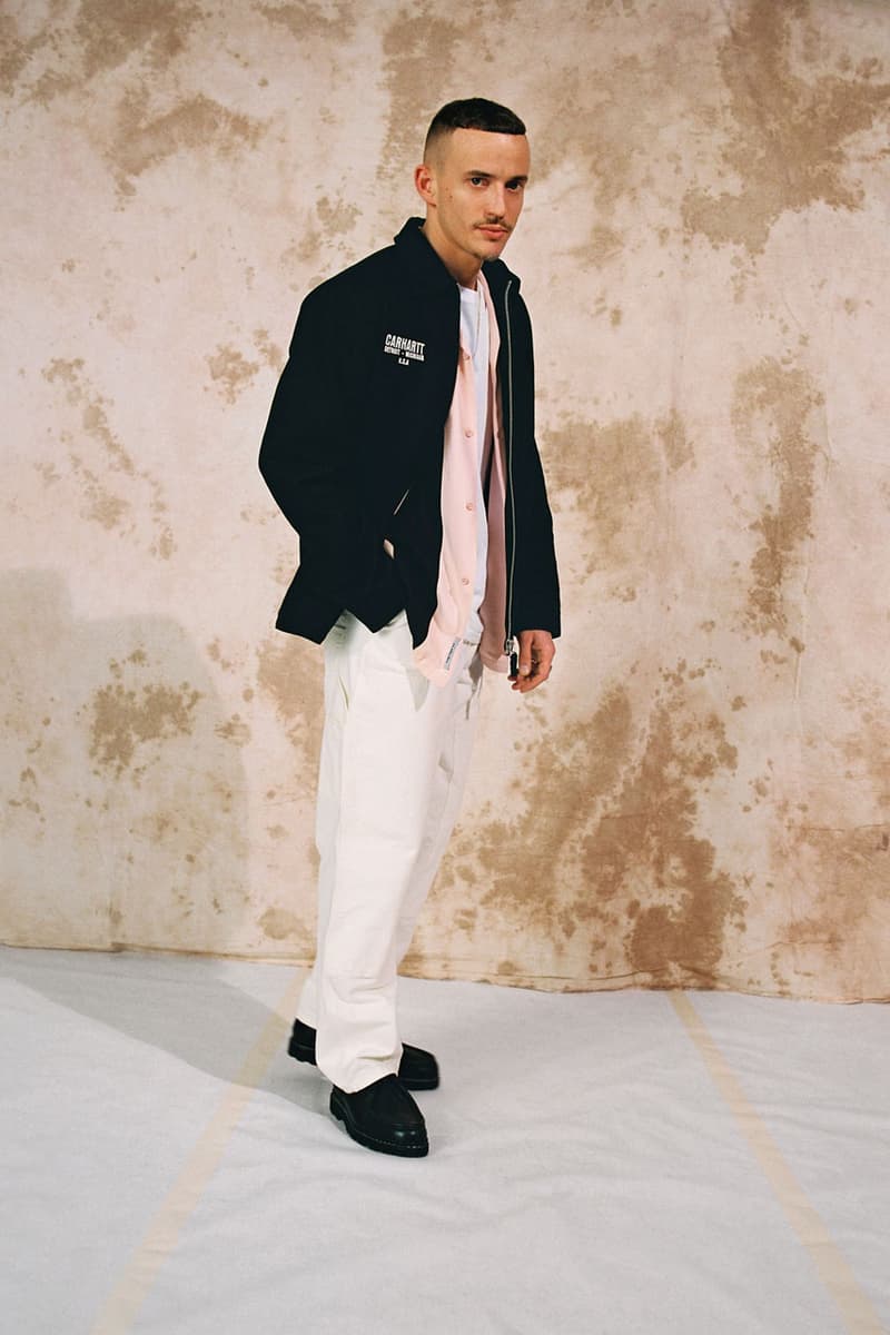 carhartt wip spring summer 2020 ss20 lookbook collection images photographer thibault grever danish dj courtesy curator tabitha thorlu bangura vic crezee musician oko jacket single knee pant detroit jacket