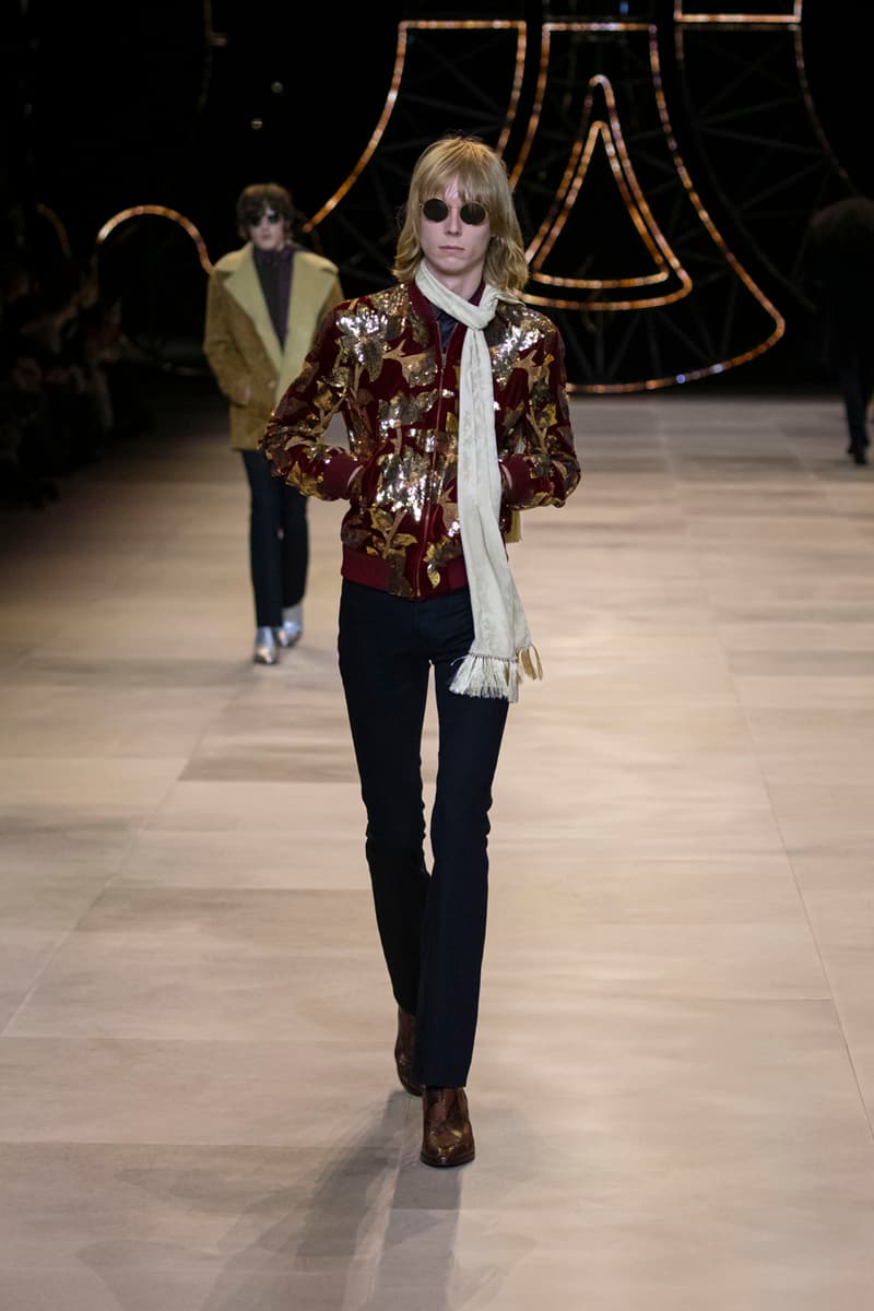 CELINE Fall/Winter 2020 Runway Collection Cesar Compression Project Crystals Jewelry Necklaces Pins Cuffs Vests Shirts Capes Hats Pants Ruffles Gingham Fur