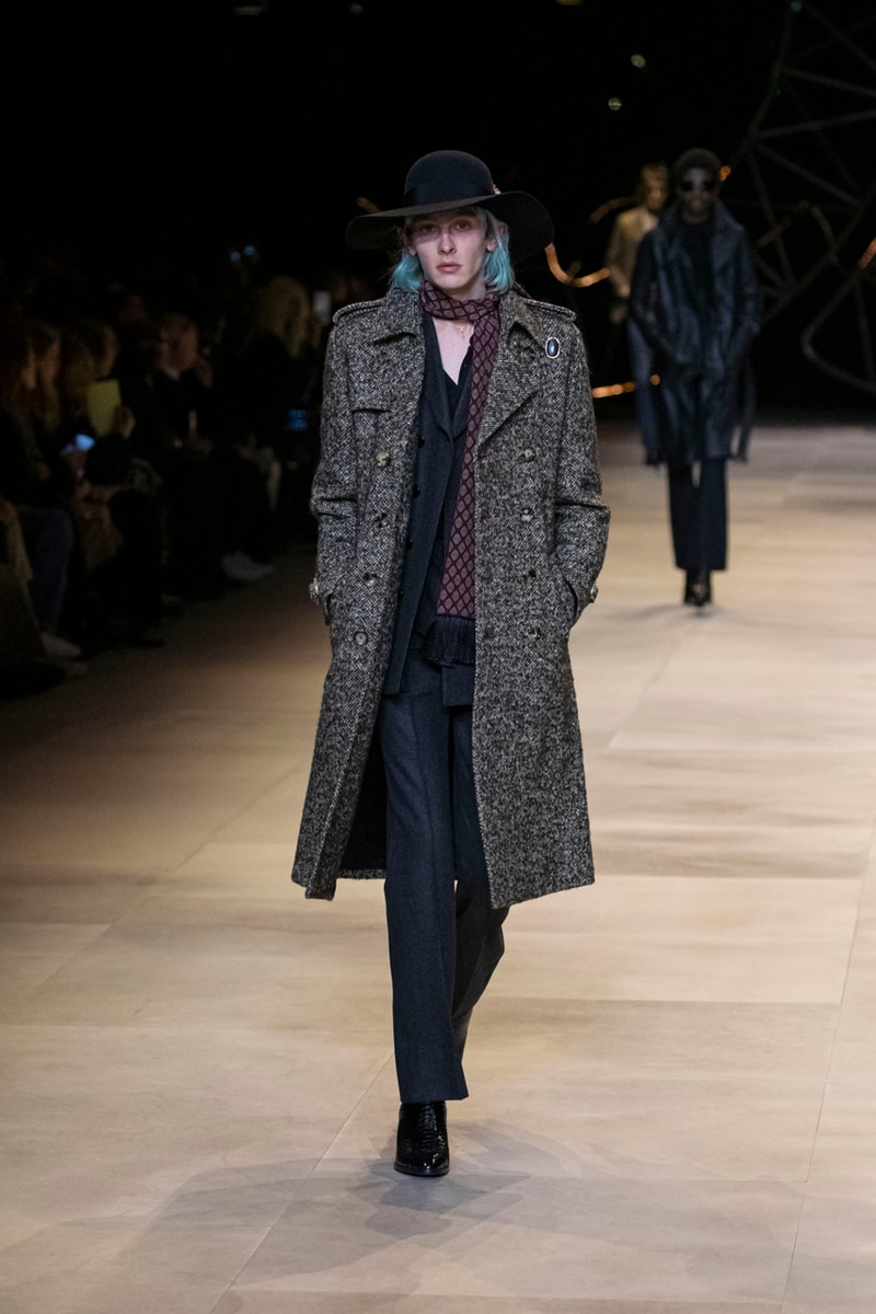CELINE Fall/Winter 2020 Runway Collection Cesar Compression Project Crystals Jewelry Necklaces Pins Cuffs Vests Shirts Capes Hats Pants Ruffles Gingham Fur 