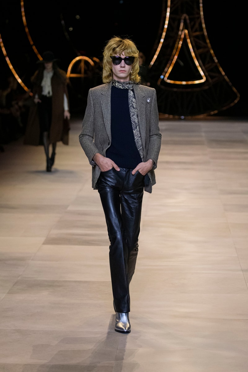 CELINE Fall/Winter 2020 Runway Collection Cesar Compression Project Crystals Jewelry Necklaces Pins Cuffs Vests Shirts Capes Hats Pants Ruffles Gingham Fur 