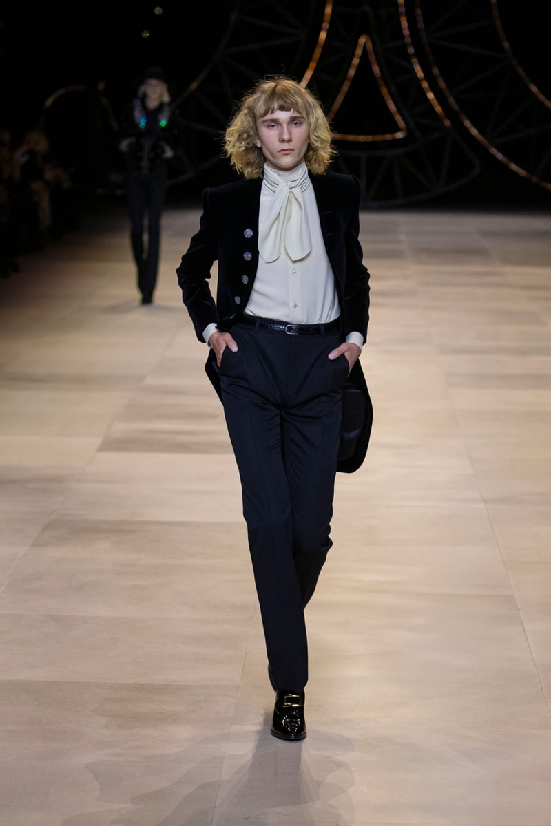 CELINE Fall/Winter 2020 Runway Collection Cesar Compression Project Crystals Jewelry Necklaces Pins Cuffs Vests Shirts Capes Hats Pants Ruffles Gingham Fur 