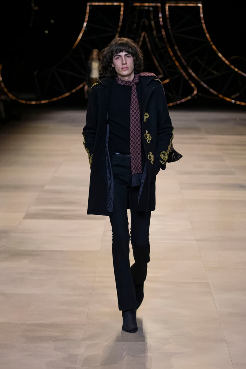 CELINE Fall/Winter 2020 Runway Collection Cesar Compression Project Crystals Jewelry Necklaces Pins Cuffs Vests Shirts Capes Hats Pants Ruffles Gingham Fur