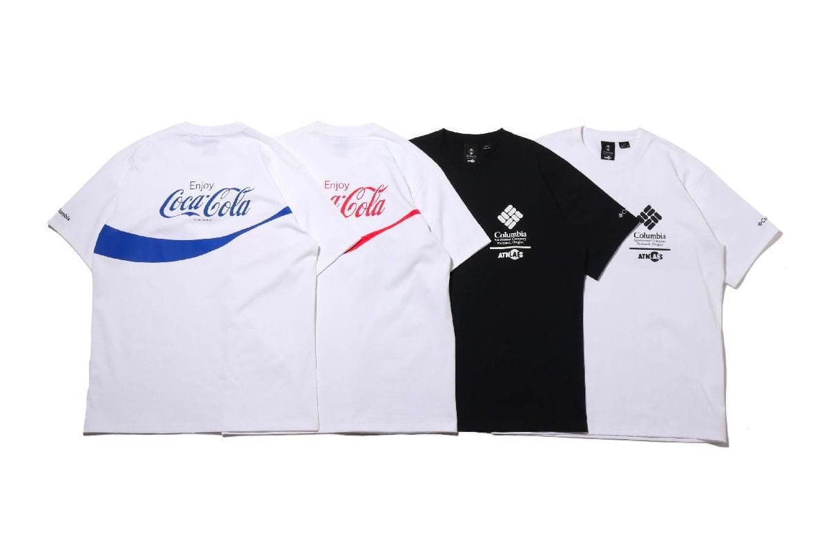 Coca Cola Columbia atmos LAB spring summer 2020 Capsule lookbook menswear collection streetwear beverage outdoor mountaineering trekking tokyo japan japanese jackets t shirts