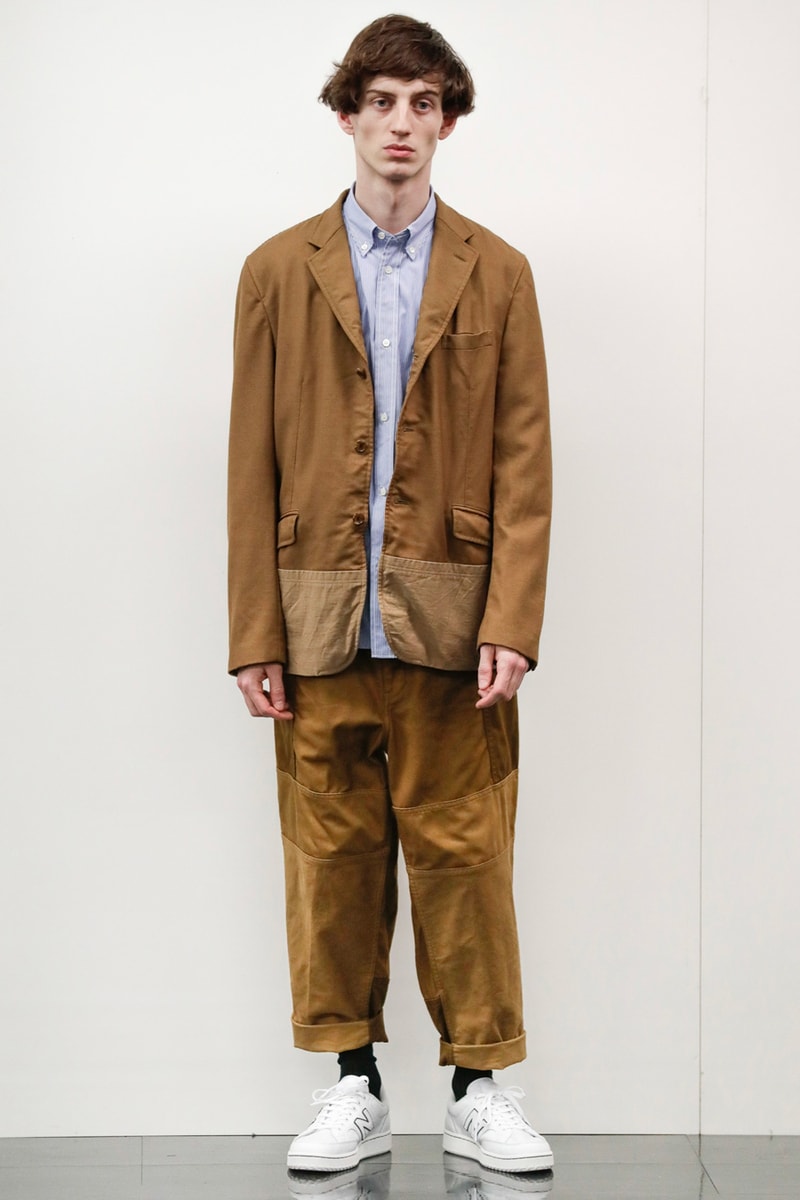COMME des GARcONS HOMME Fall Winter 2020 lookbook collection multi panel deoncstruction british sartorial style menswear streetwear rei kawakubo japanese japan designers
