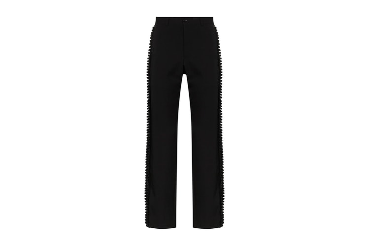 CDG HOMME PLUS Adds Pleated Satin Trims to Classic Wool Trousers