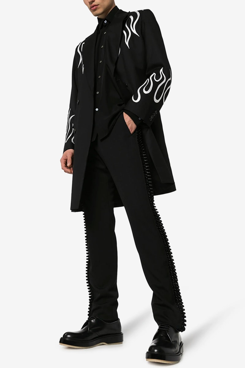 COMME des GARÇONS Pleated Trim Tailored Wool Trousers release info price homme plus buy now browns price details info cdg rei kawakubo menswear pants