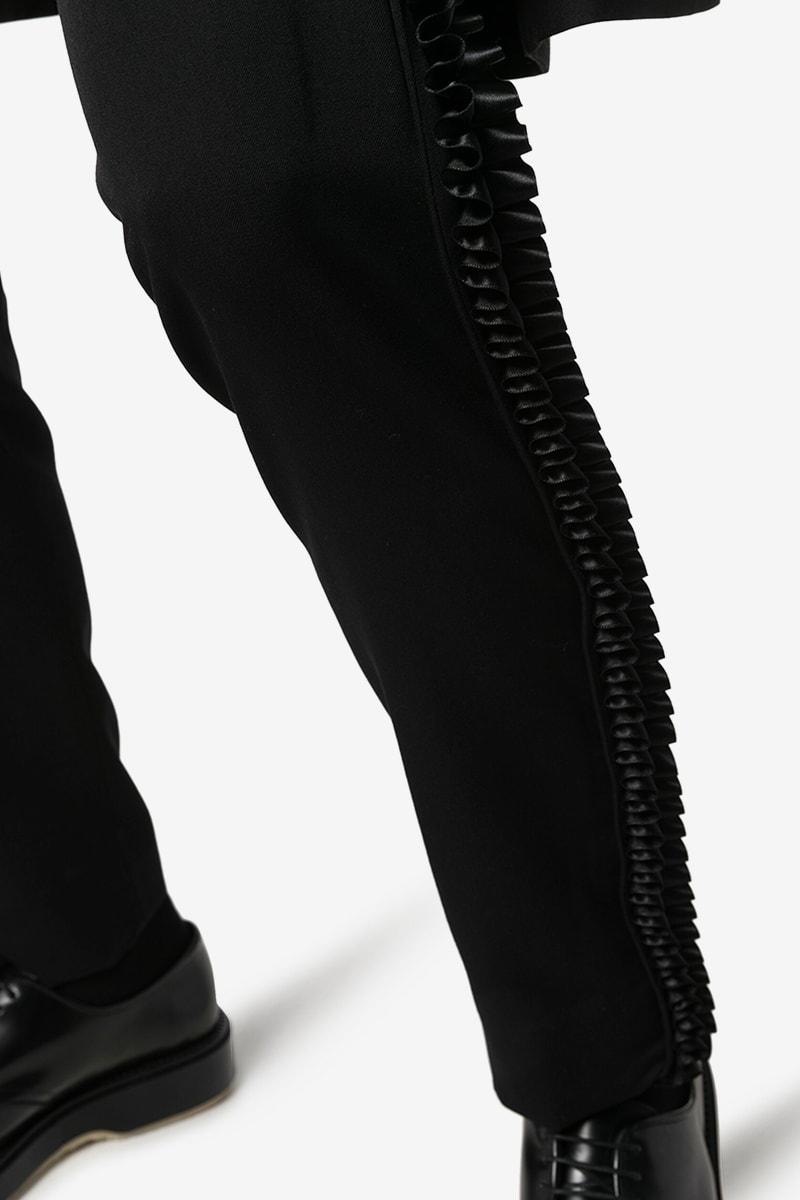 COMME des GARÇONS Pleated Trim Tailored Wool Trousers release info price homme plus buy now browns price details info cdg rei kawakubo menswear pants