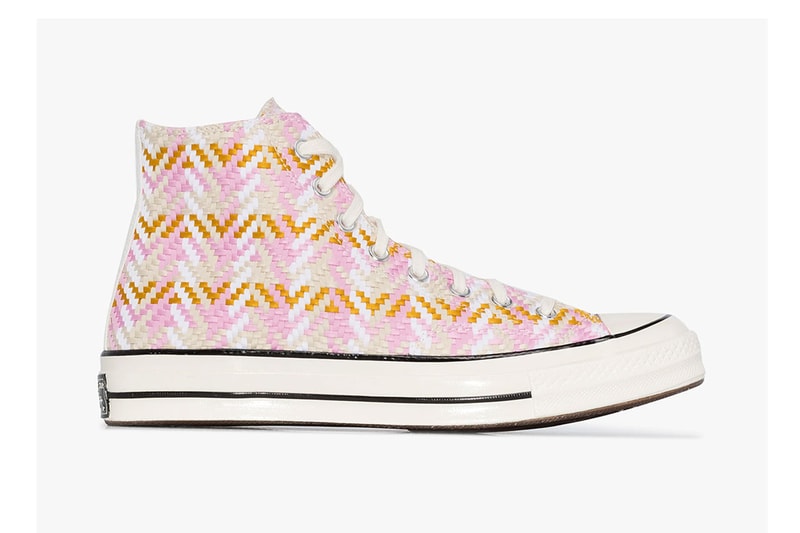 converse pink chuck taylor woven high top sneakers pink satin upper 