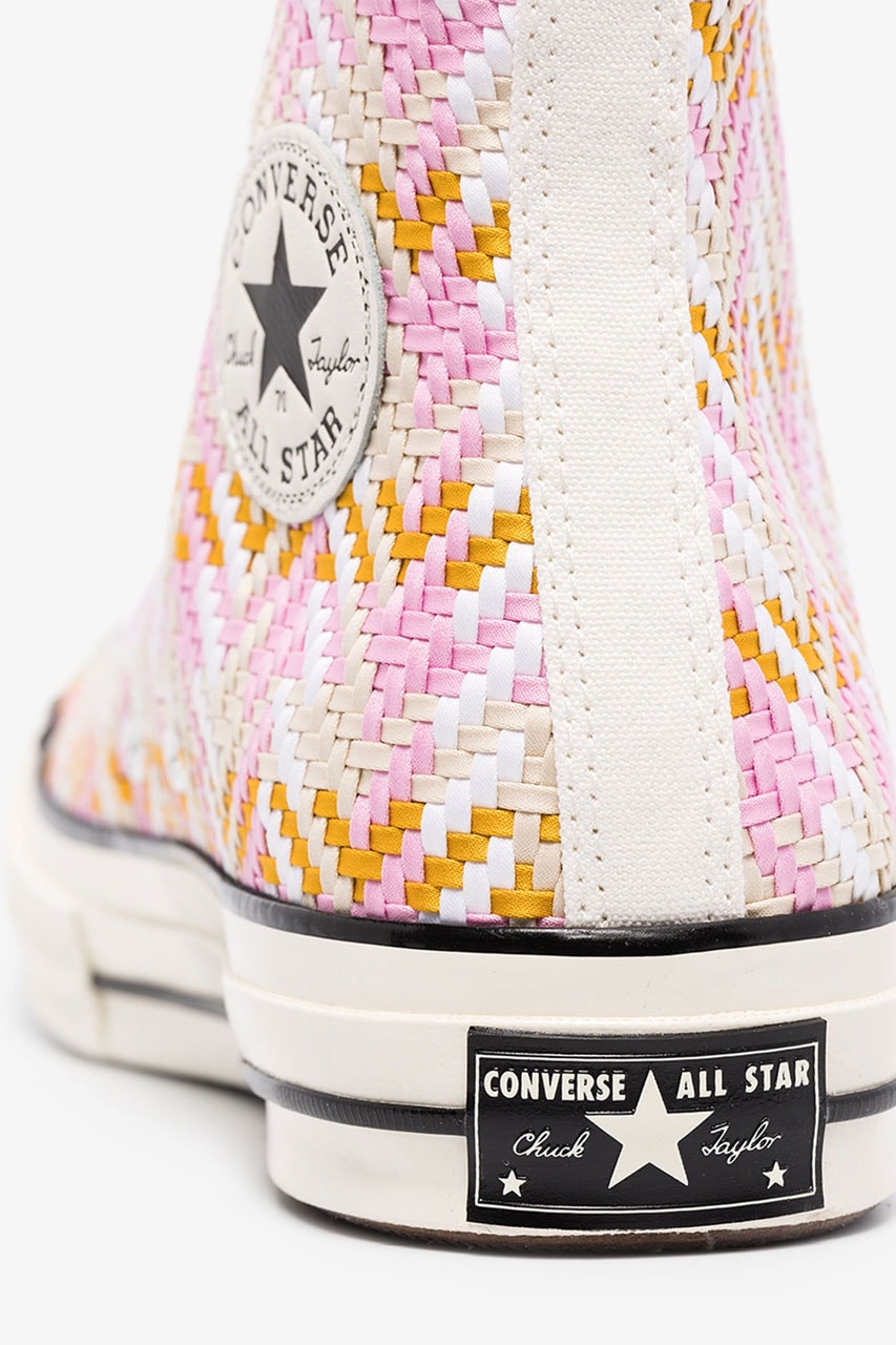 converse pink chuck taylor woven high top sneakers pink satin upper 