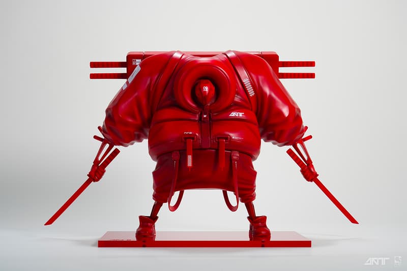 Daytoner Debuts Battle-Ready Robotic Sculpture purearts Master 9 Eyes M9E katana backpack sneakers puffer coat vinyl figure art toy resin character design streetwear