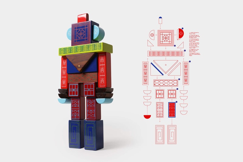 Design by Reborn 'Rise of the Vietnamese Robots' Project Saigon Vietnam Robots Window Grills Flying Machines Sculptures Wood 