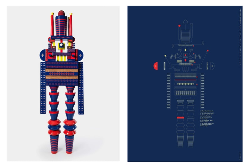 Design by Reborn 'Rise of the Vietnamese Robots' Project Saigon Vietnam Robots Window Grills Flying Machines Sculptures Wood 