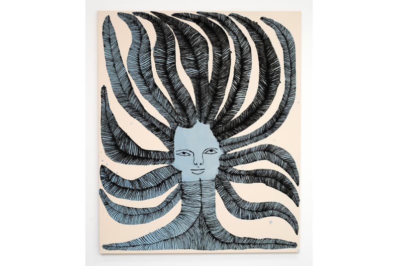 Emma Kohlmann "I Have Considered the Lilies" Exhibition Chandran Gallery Flowers Plants Nude Figures Butterflies Faces Watercolors