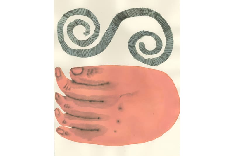 Emma Kohlmann "I Have Considered the Lilies" Exhibition Chandran Gallery Flowers Plants Nude Figures Butterflies Faces Watercolors