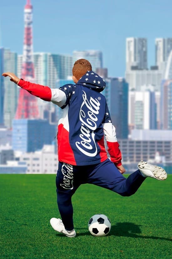 Coca Cola F C Real Bristol 2020 spring summer Capsule collection sophnet soph japanese designers streetwear star spangled red white blue monochromatic jackets shorts hoodies