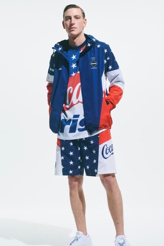 Coca Cola F C Real Bristol 2020 spring summer Capsule collection sophnet soph japanese designers streetwear star spangled red white blue monochromatic jackets shorts hoodies