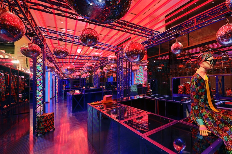 Gucci Psychedelic Selfridges Corner Shop First Look Open Now London Stores Guccified Alessandro Michele 1970s Psychedelia Studio 54 References Night Club Prints Capsule Collection Campaign Imagery