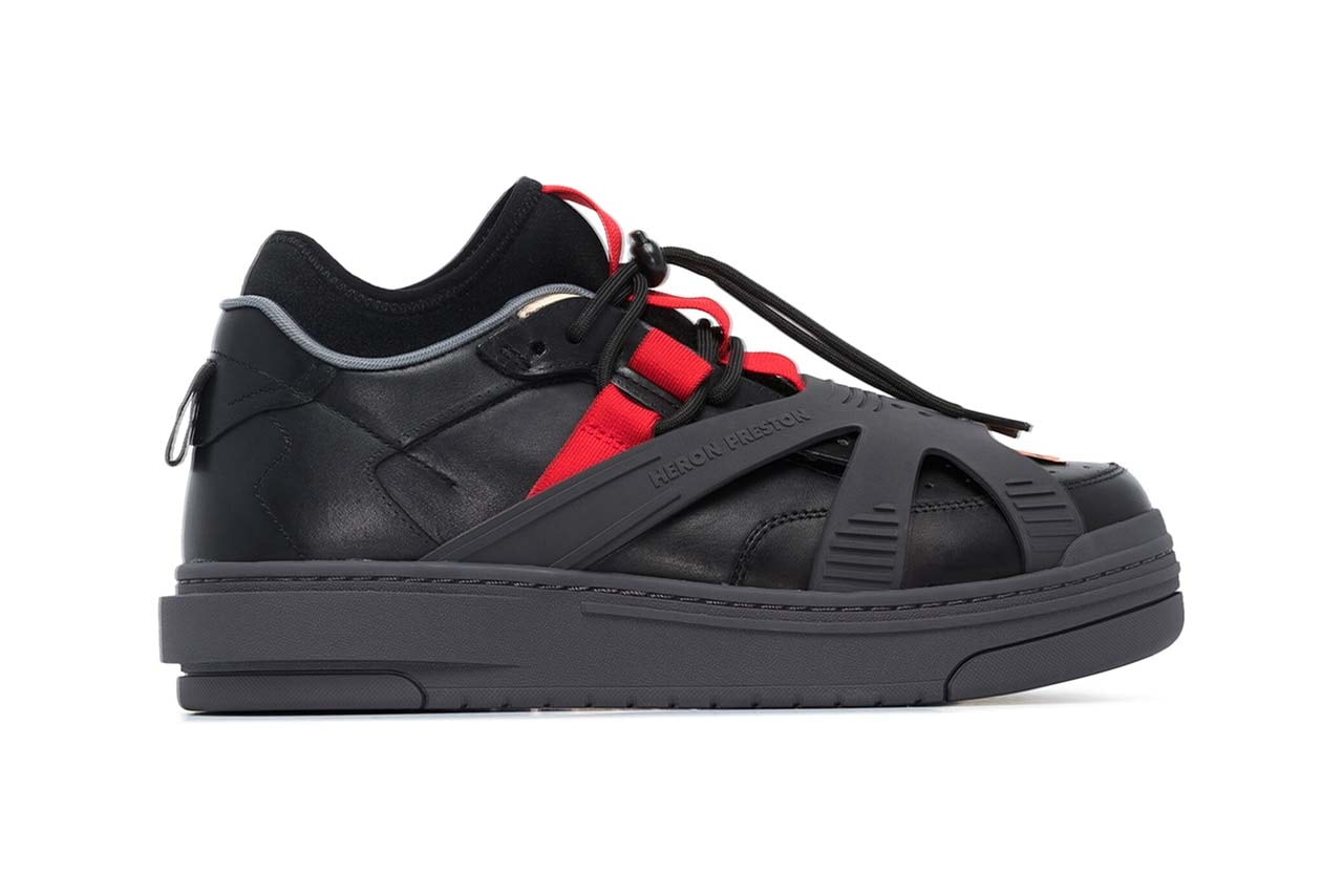 Heron Preston Black Protection Low Top Leather Sneakers release 