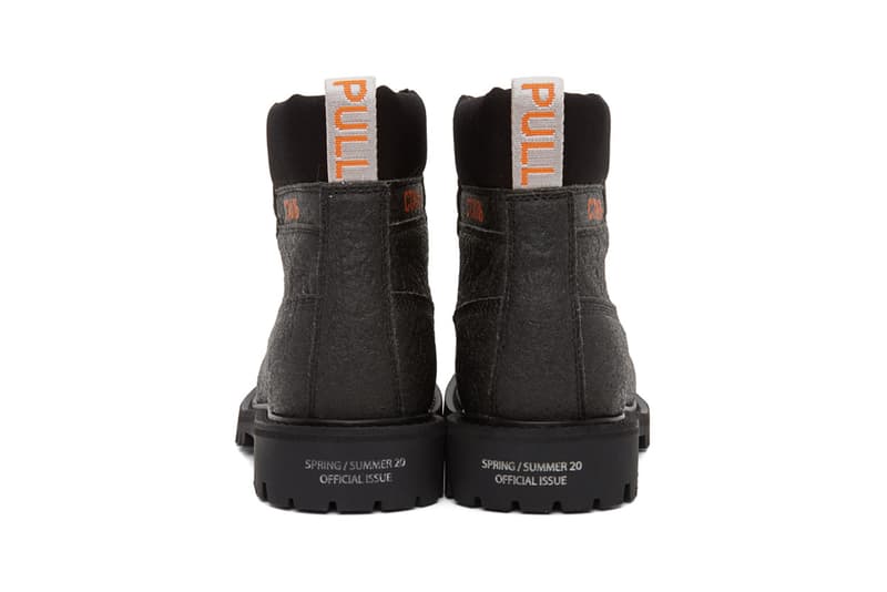 heron preston black recycled lh worker boots white reflective worker boots 