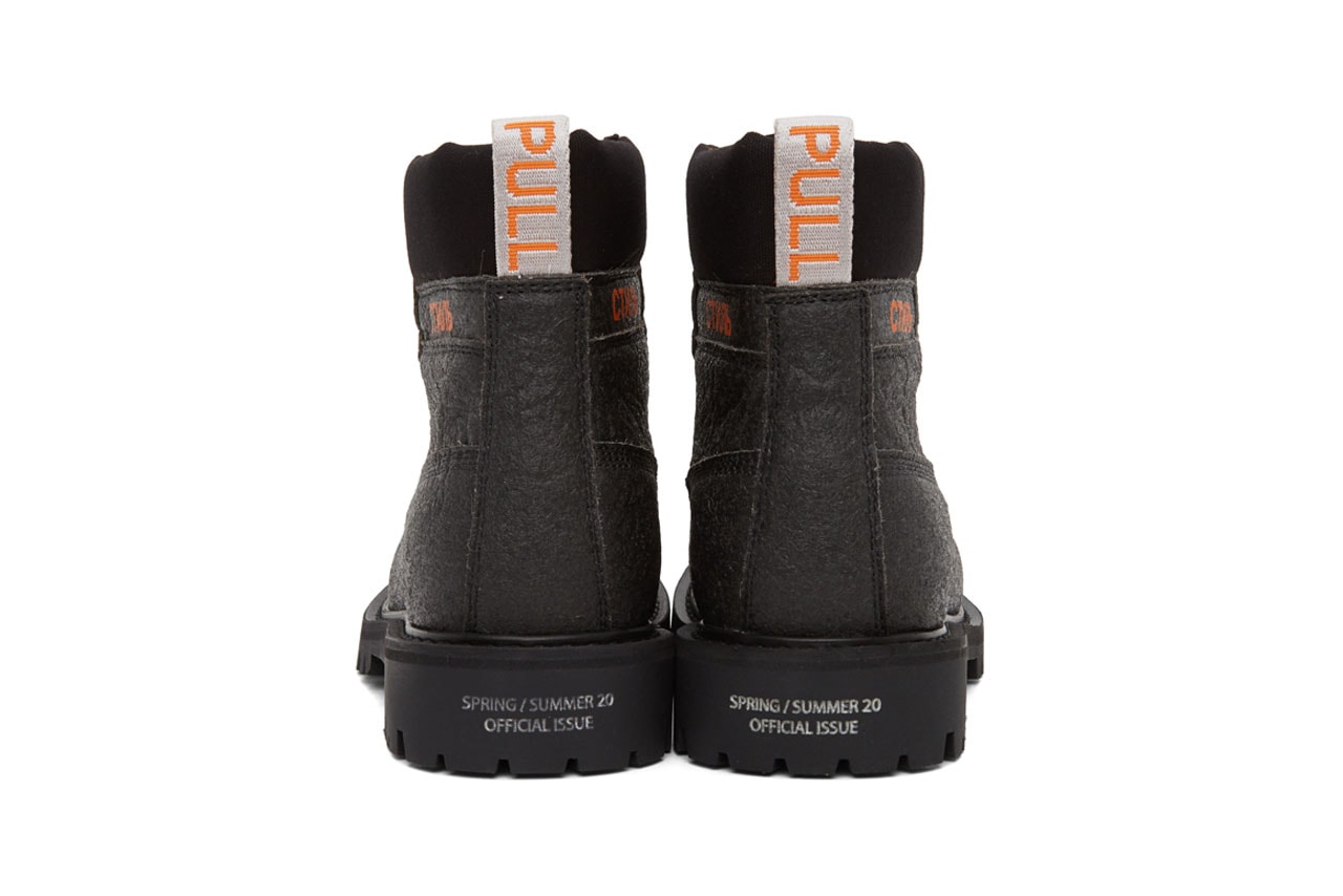 heron preston black recycled lh worker boots white reflective worker boots 