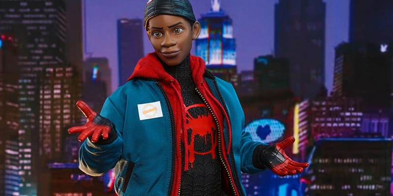 miles morales action figure with hoodie