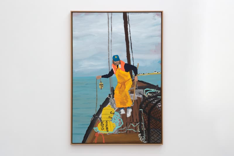 Jean and Nicolas Jullien Galerie Slika Exhibit "Les Sources" Paintings Wood Sculptures Waves Shells Dog Pear Bottle Can Waves Landscape Ocean