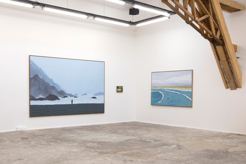 Jean and Nicolas Jullien Galerie Slika Exhibit "Les Sources" Paintings Wood Sculptures Waves Shells Dog Pear Bottle Can Waves Landscape Ocean 