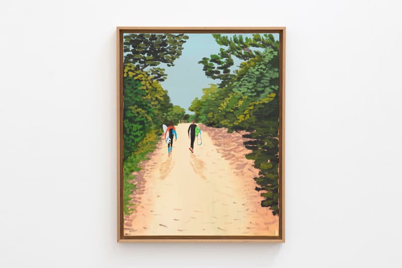 Jean and Nicolas Jullien Galerie Slika Exhibit "Les Sources" Paintings Wood Sculptures Waves Shells Dog Pear Bottle Can Waves Landscape Ocean