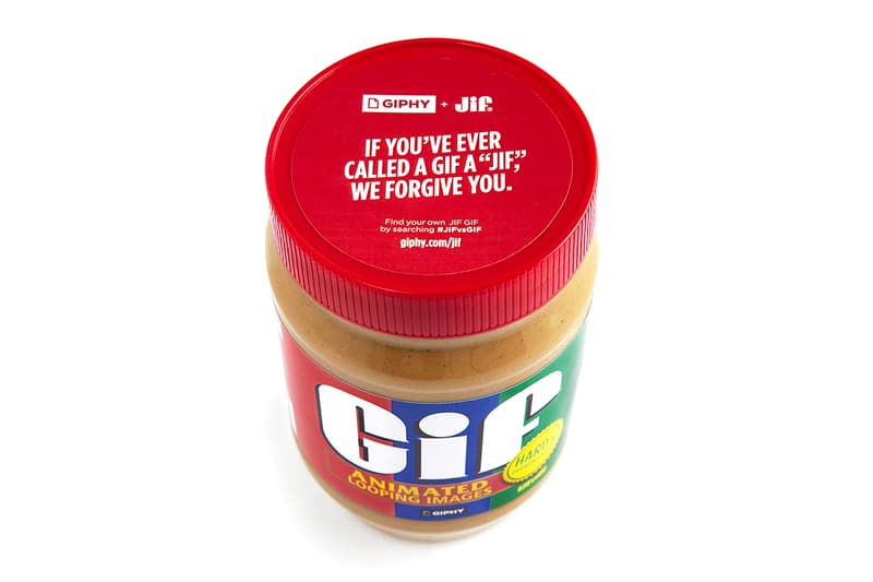 Jif & GIPHY Collaborate To Settle GIF/Jif Pronunciation Debate peanut butter jar buy now amazon j.m. smucker ebay resell