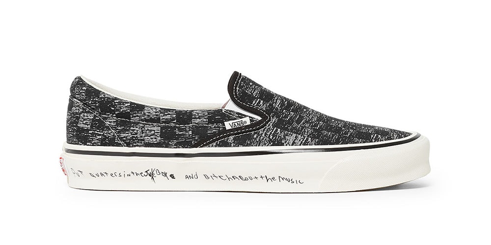 Vans Vault OG Classic Slip On (Jim Goldberg) Tv Static Black White Mens Sneakers Vans Vault OG Classic Slip On (Jim Goldberg) Tv Static Black  main image 4