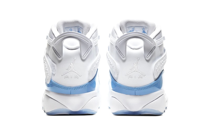 Jordan Brand 6 Rings UNC Colorway White Valor Blue Ice White CW7037 100 nike footwear shoes sneakers basketball checks trainers runners michael jordan north carolina CW7037 100